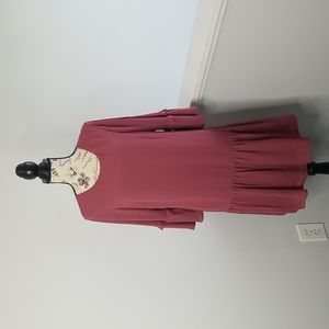 Daniel Rainn Mauve Ruffle Sleeve Dress